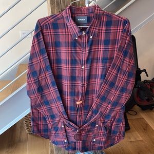 Bonobos Button Down Shirt. Slim Fit. XXL. Blue & Red plaid.